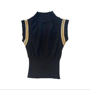 Louis Feraud Paris Sleeveless Mock Neck Sweater